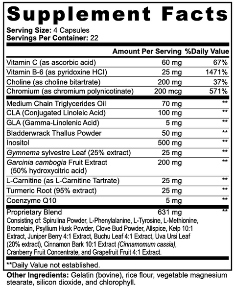 Metabolic Fat Burner with MCT | L-Carnitine, CLA & Chromium – 90 Capsules